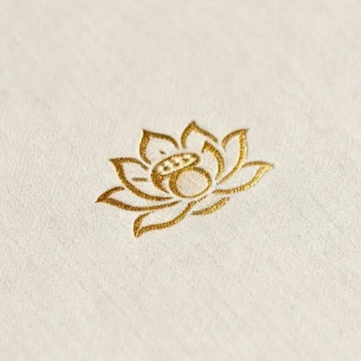 Cream Linen Textured Box with Gold Foil Design